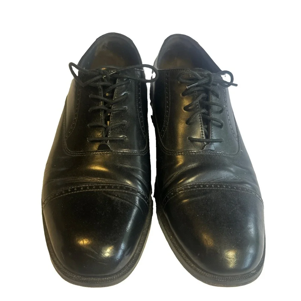 Bostonian Stockbridge  29112 Men's Size 9.5D Black Cap Toe Oxford Dress Shoes